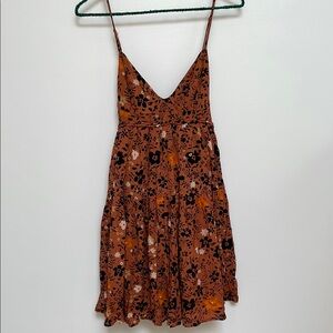 Free People Orange Sleeveless Mini Sundress
